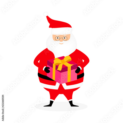 Santa Claus holding a present