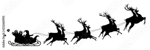 Santa's sleigh silhouette
