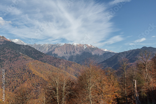 View of mountains. Rosa Khutor.