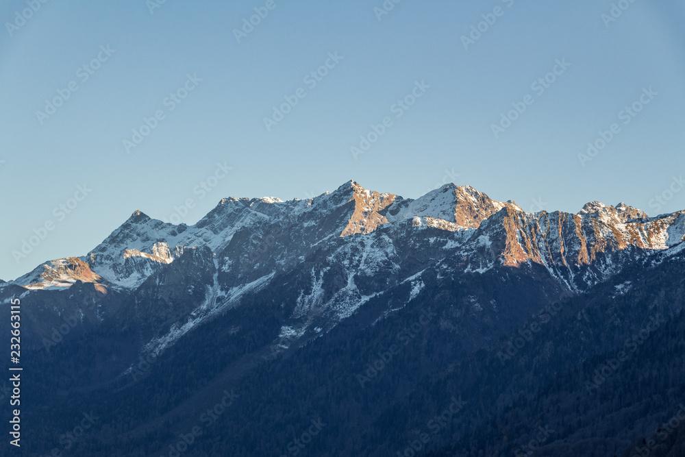 Mountains in winter. Rosa Khutor.