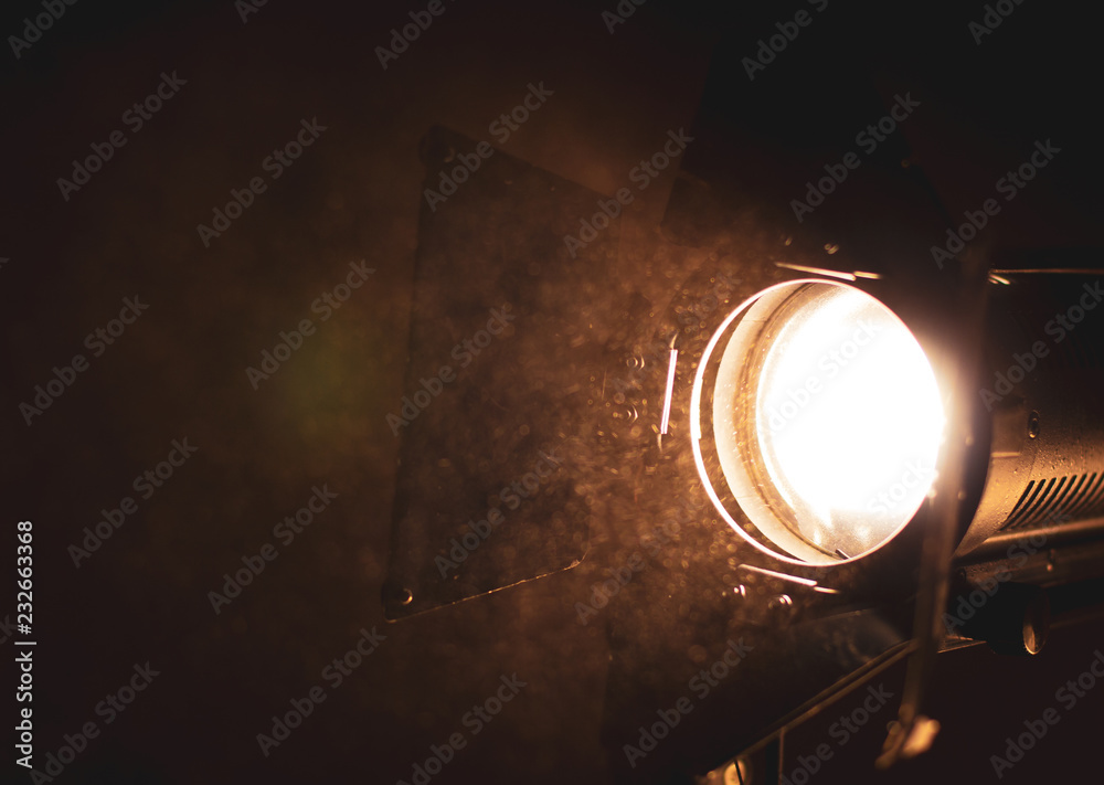 lighting device on the site. filming. lighting device on the site. filming.