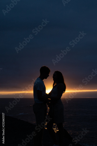 Lovers in sunset