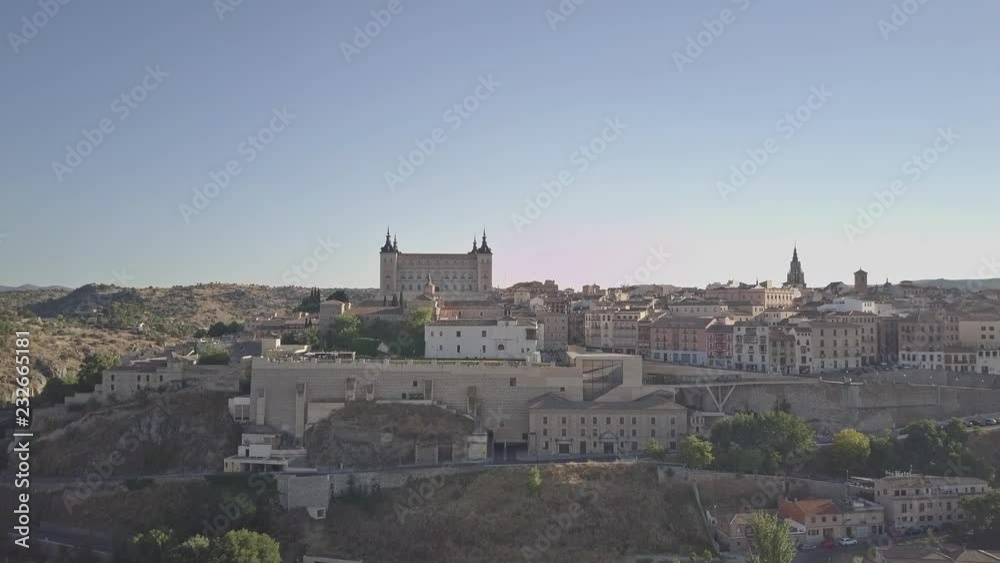 Aerial view of the famous Alcazar Castle in Toledo, Spain Aerial view of the famous Alcazar Castle in Toledo, Spain