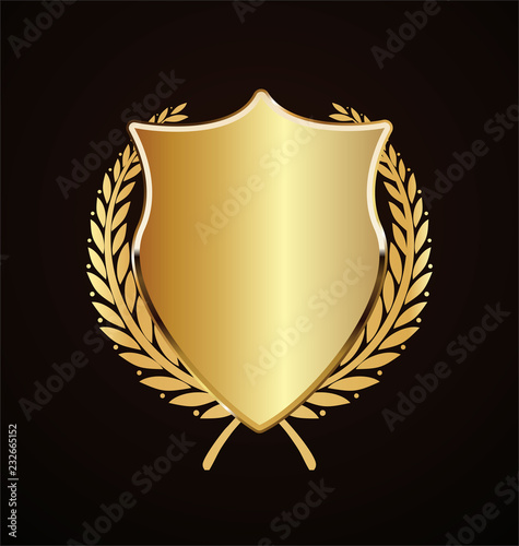 golden shield retro design