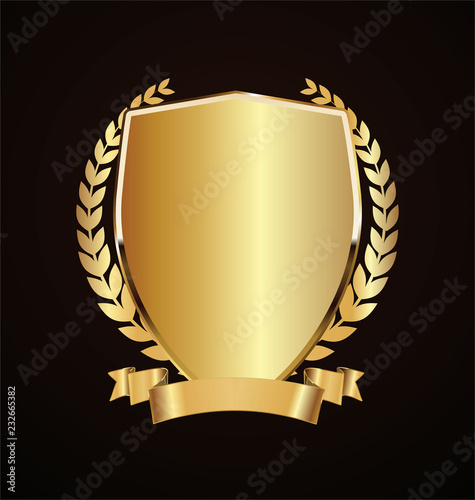 golden shield retro design