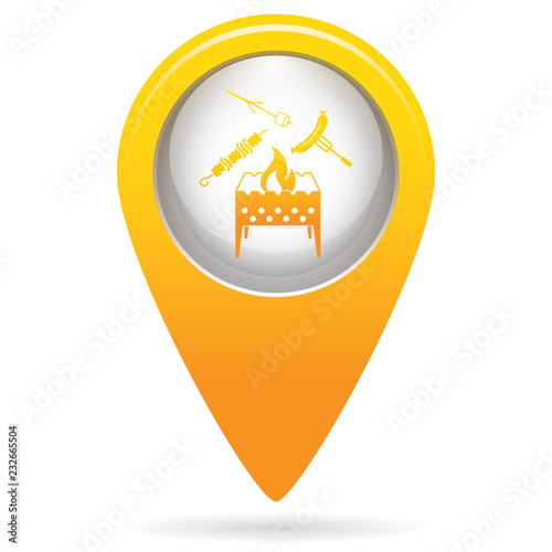 Brazier, zephyr, kebab and sausage icon