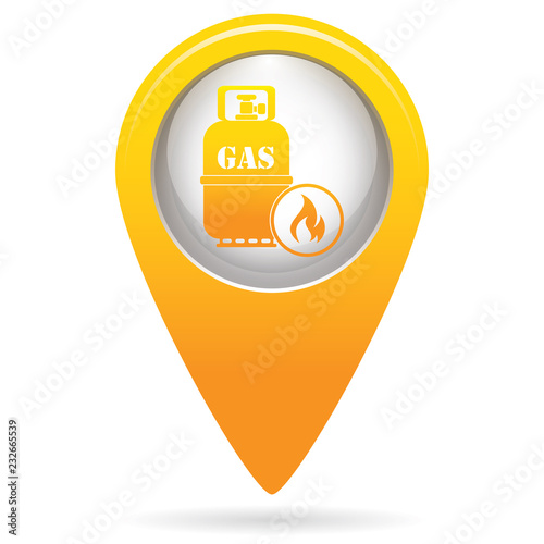 Camping stove with gas bottle icon vector