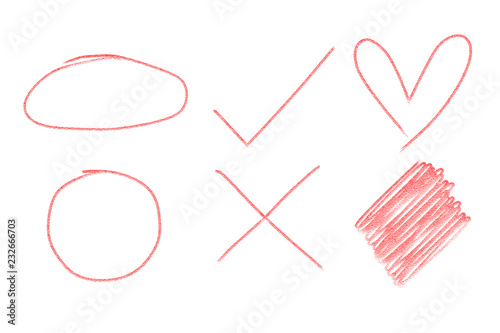 ICON CRAYON DRAWING STYLE IS RED COLOR.