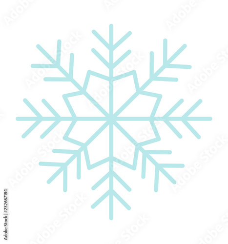 Blue snowflake icon isolated on white background vector illustration eps 10