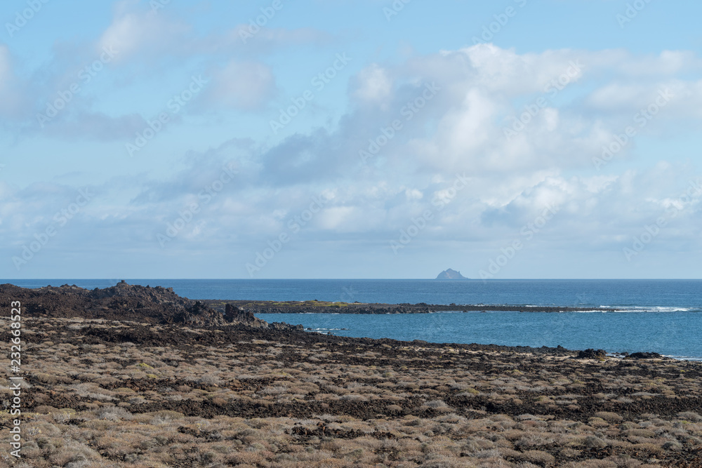 Sea and volcanic coast, Lanzarote Island, Spain