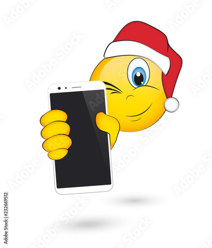 SMILE CON SMARTPHONE E CAPPELLO XMAS