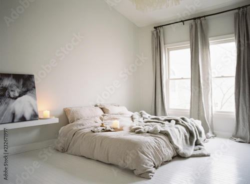 Cozy winter loft bedroom photo