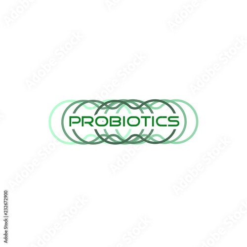 Probiotics logo. Bacteria logo. Concept of healthy nutrition ingredient for therapeutic purposes. Simple flat style trend modern logotype graphic design isolated