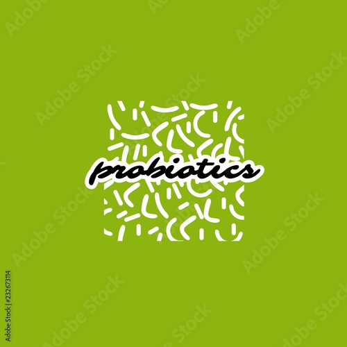 Probiotics logo. Bacteria logo. Concept of healthy nutrition ingredient for therapeutic purposes. Simple flat style trend modern logotype graphic design isolated