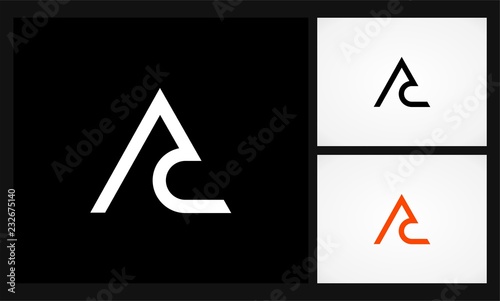 letter AC monogram triangle logo