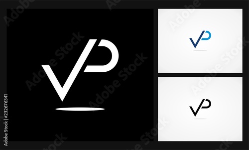 letter VP monogram check logo