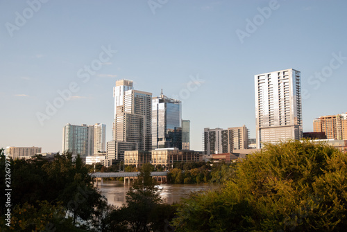 Austin Skyline During the Day with Blue Sky and River © Mateusz