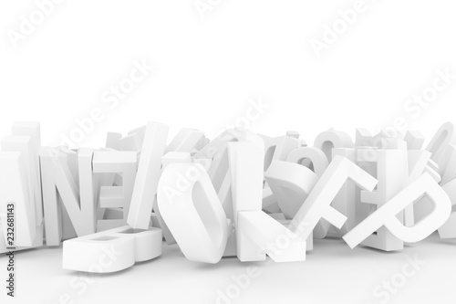CGI typography, letter of A...