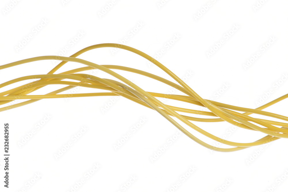 Electric cable wire isolated on white background Electric cable wire isolated on white background