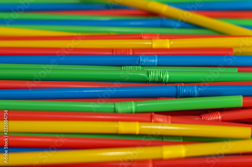 Colorful drinking straws for background