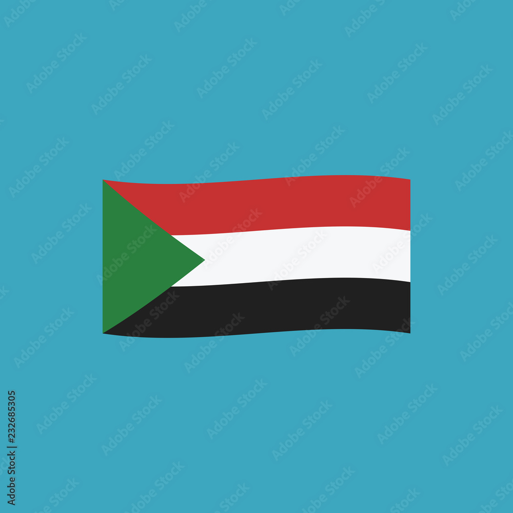 Sudan flag icon in flat design Sudan flag icon in flat design