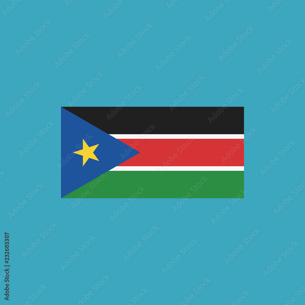 South Sudan flag icon in flat design South Sudan flag icon in flat design