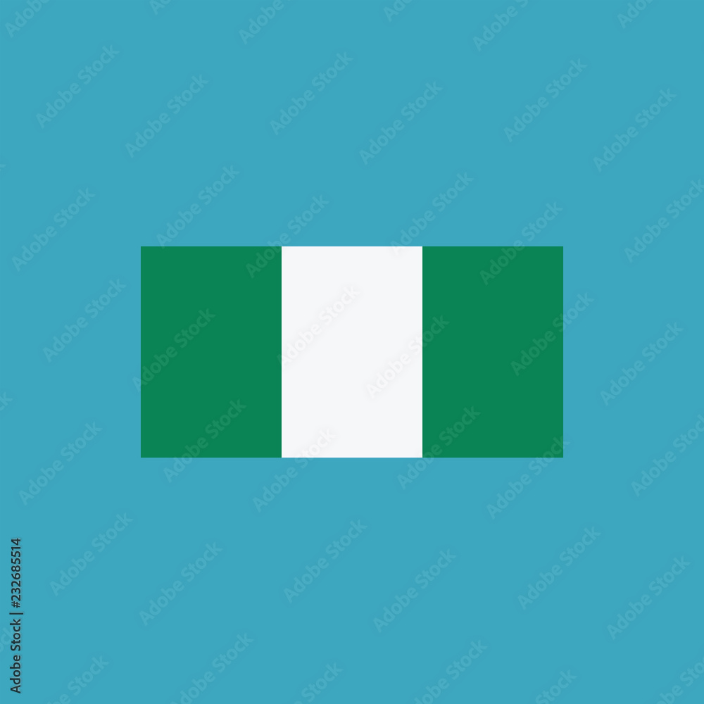 Nigeria flag icon in flat design Nigeria flag icon in flat design