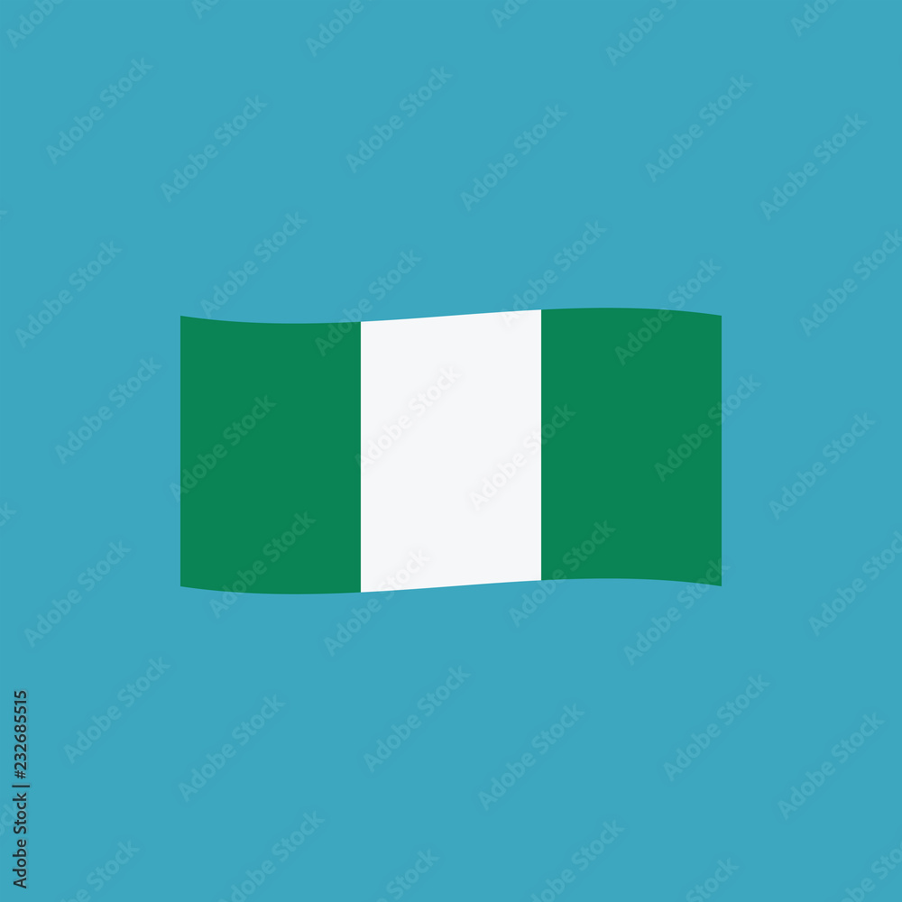 Fototapeta premium Nigeria flag icon in flat design