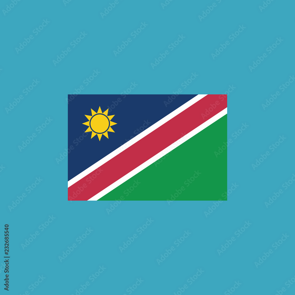 Namibia flag icon in flat design Namibia flag icon in flat design