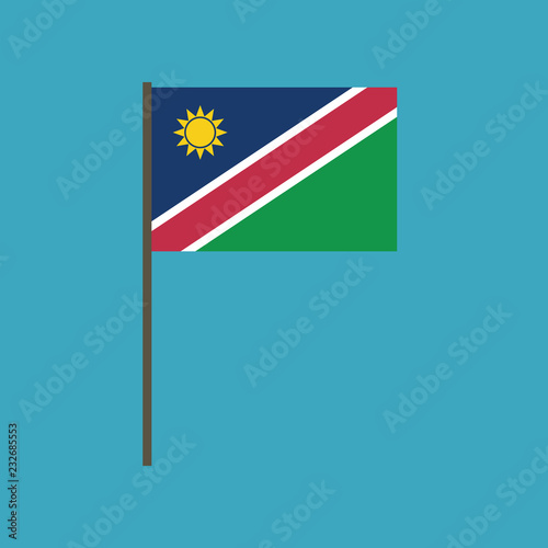 Namibia flag icon in flat design