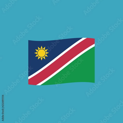 Free Download Namibia flag icon in flat design - GFXLoad