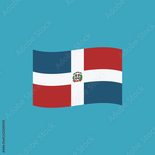 Dominican Republic flag icon in flat design