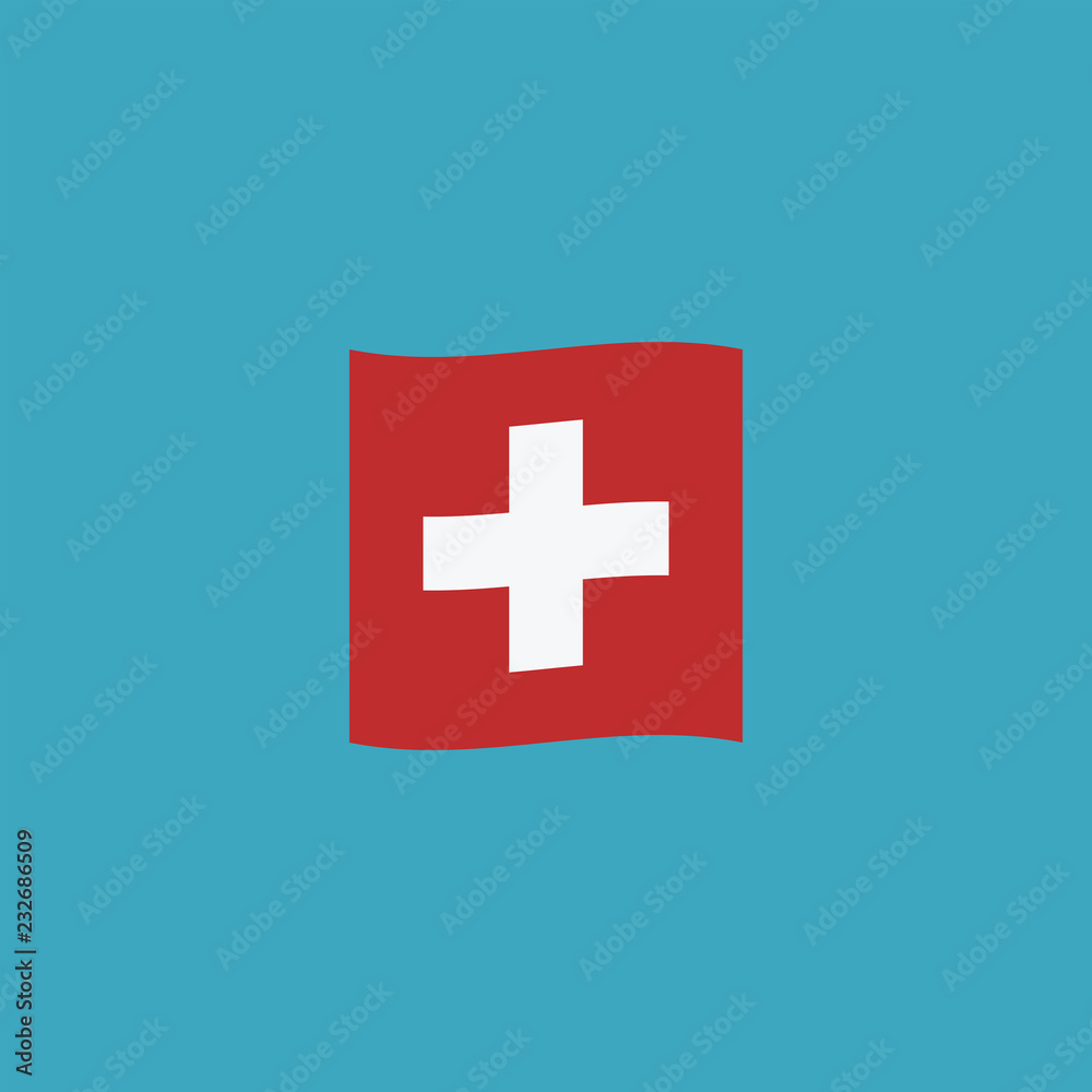 Switzerland flag icon in flat design