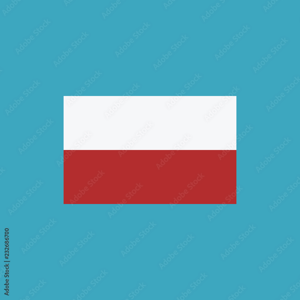 Poland flag icon in flat design Poland flag icon in flat design