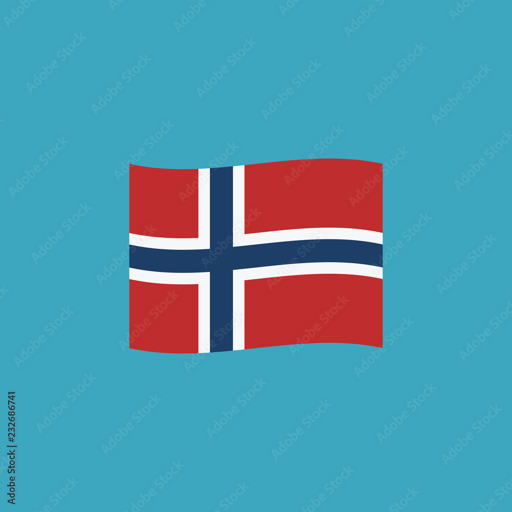 Obraz premium Norway flag icon in flat design