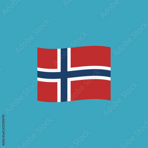 Norway flag icon in flat design