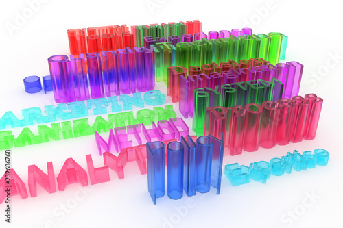 Abstract CGI typography  business related keywords. Wallpaper for graphic design. Technique  experience  imagination  marketing.