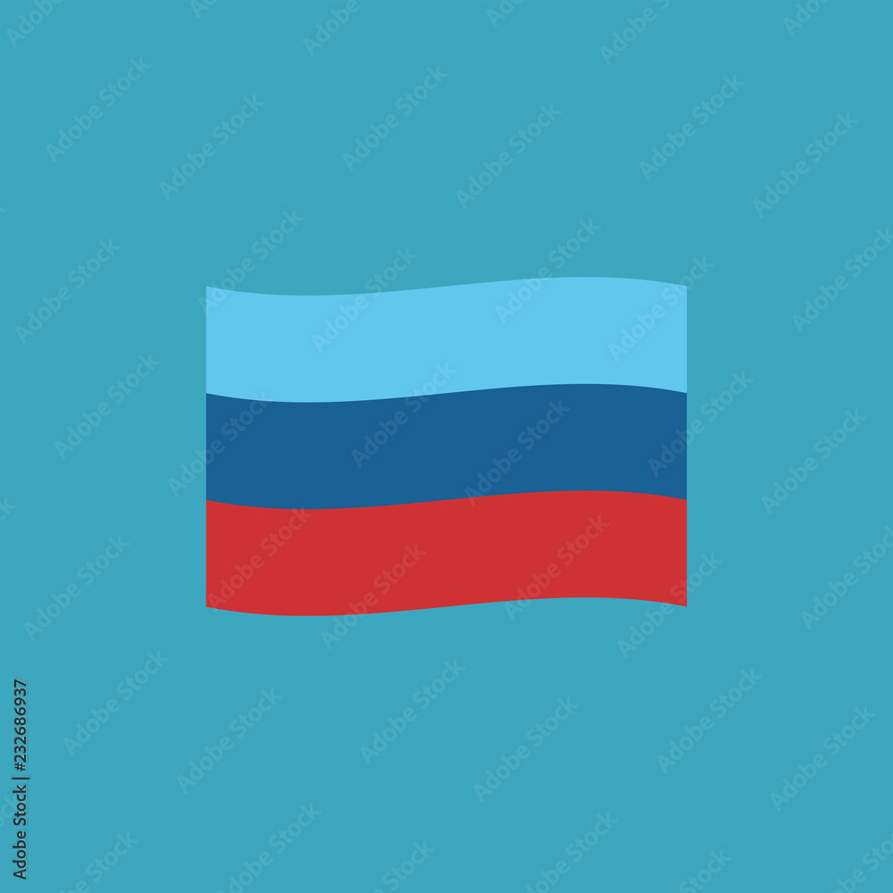 Naklejka premium Luhansk People's Republic flag icon in flat design