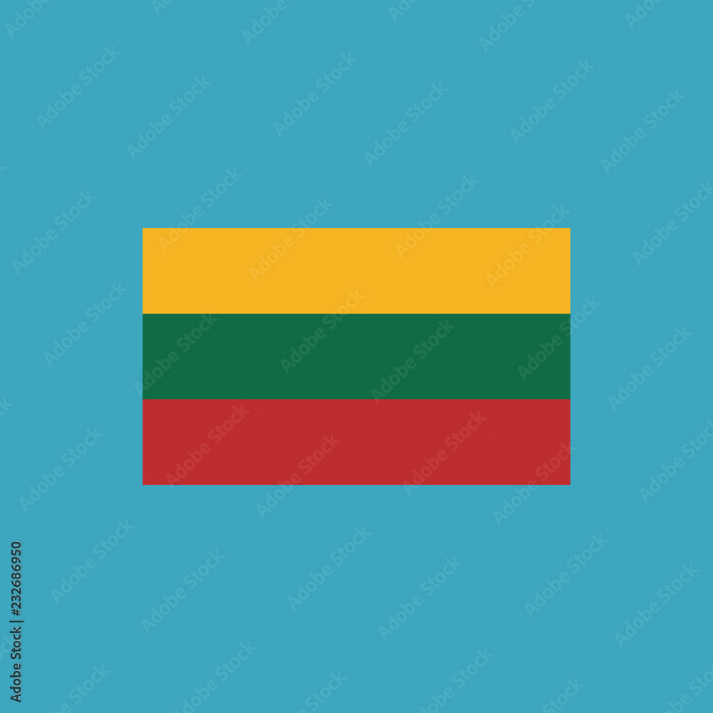 Lithuania flag icon in flat design Lithuania flag icon in flat design