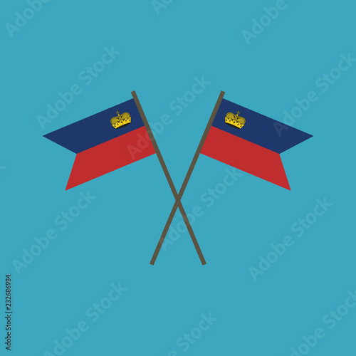 Liechtenstein flag icon in flat design