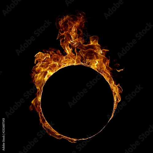 Fototapeta Ring fire in black