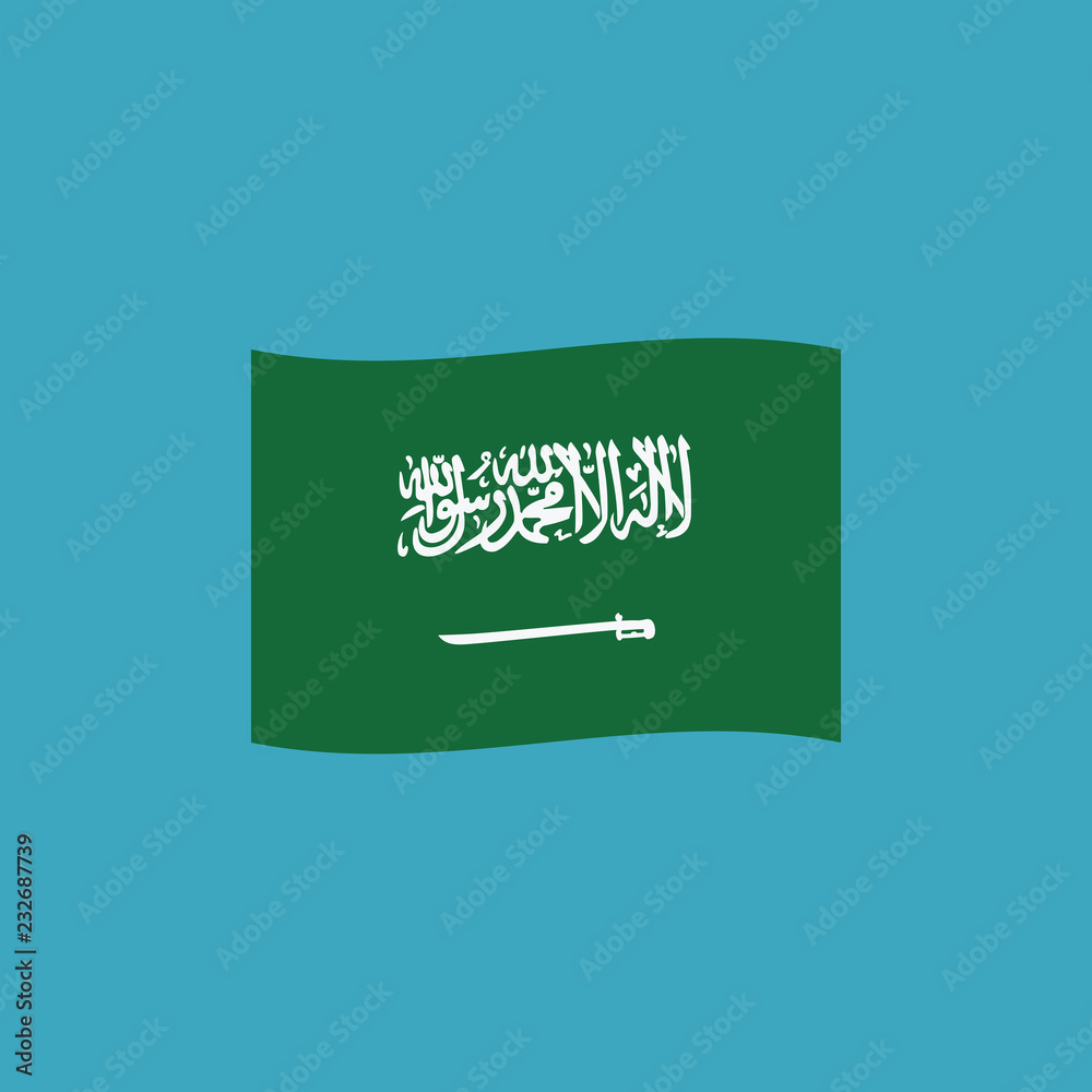 Saudi Arabia flag icon in flat design Saudi Arabia flag icon in flat design