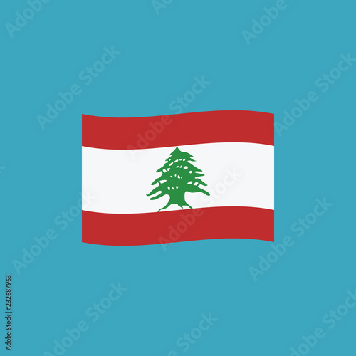 Lebanon flag icon in flat design