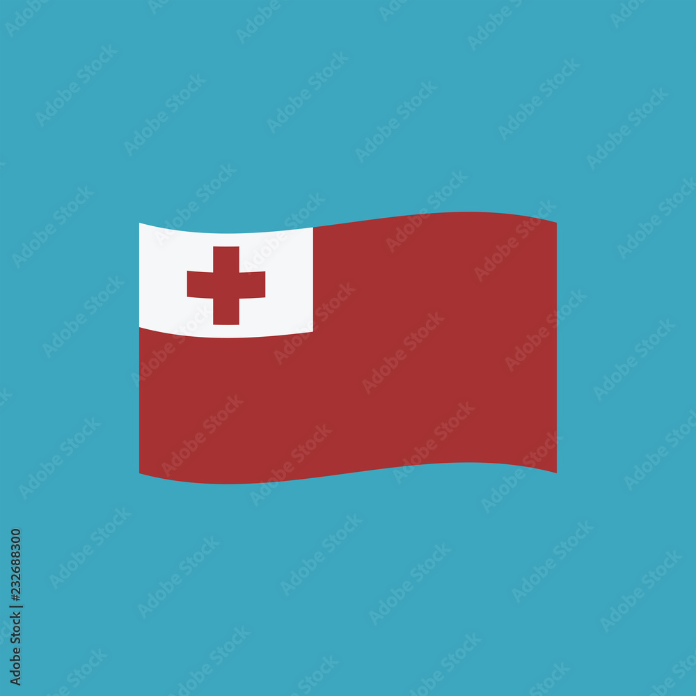 Tonga flag icon in flat design