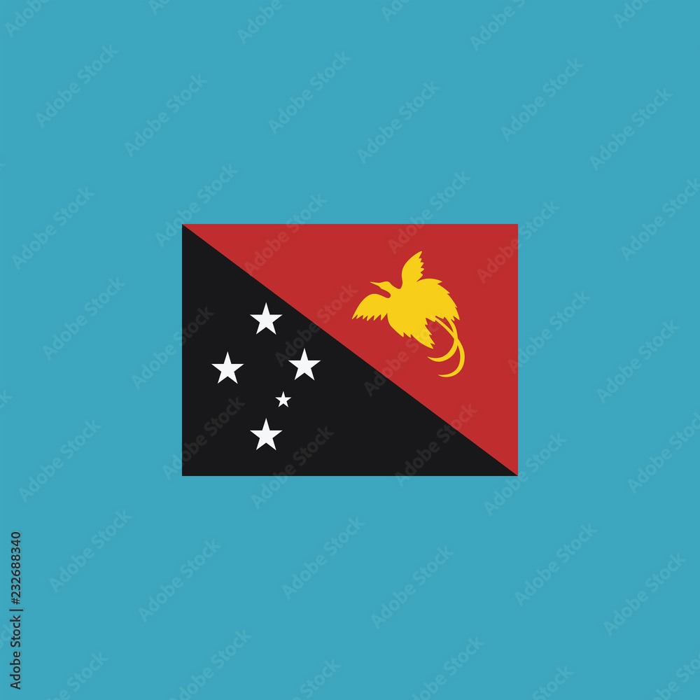 Papua New Guinea flag icon in flat design Papua New Guinea flag icon in flat design
