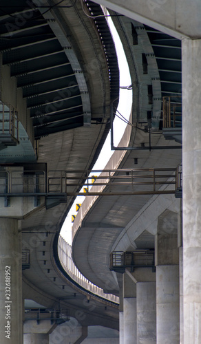 Photography view of road in seoul from above with interesting shape