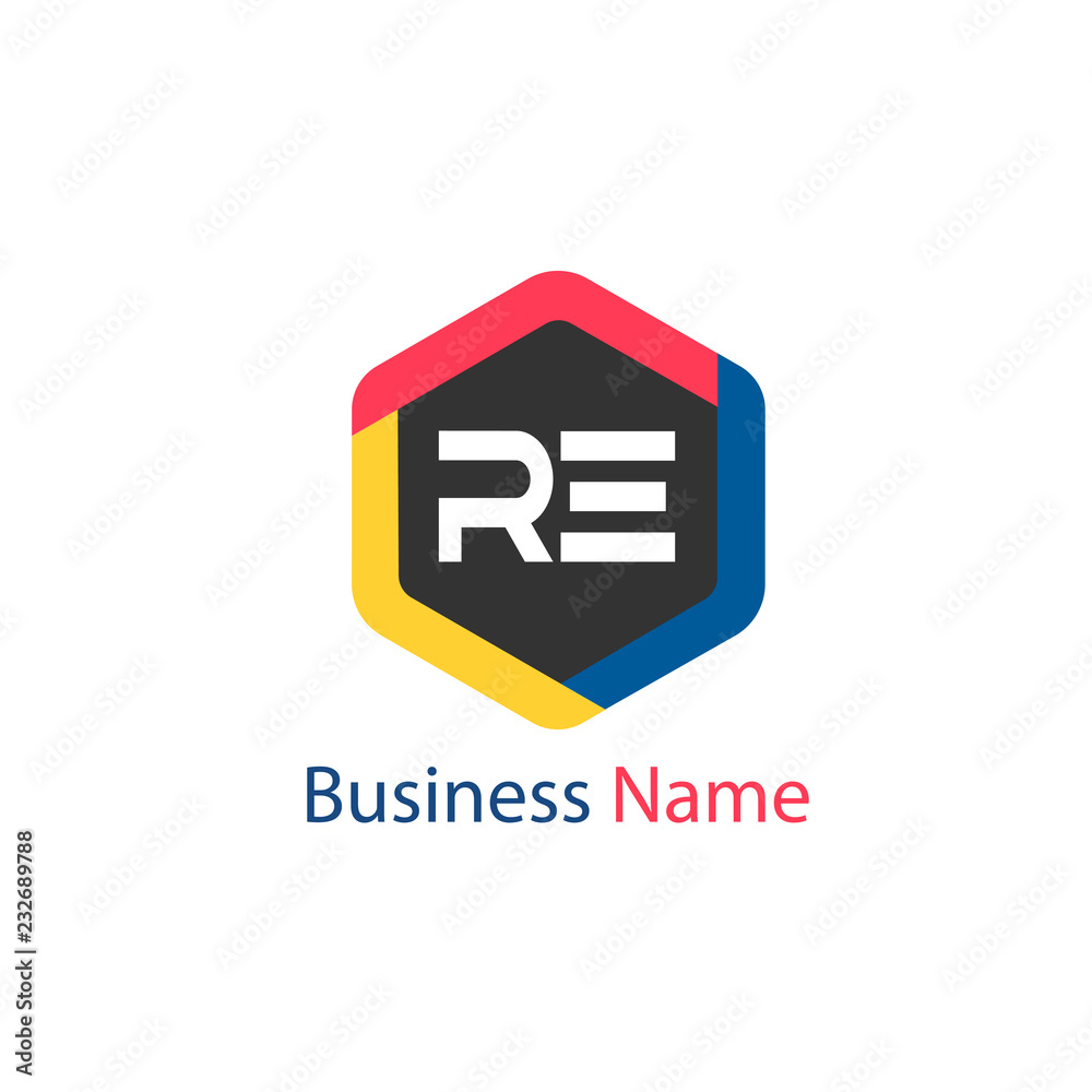 Initial Letter RE Logo Template Design Initial Letter RE Logo Template Design