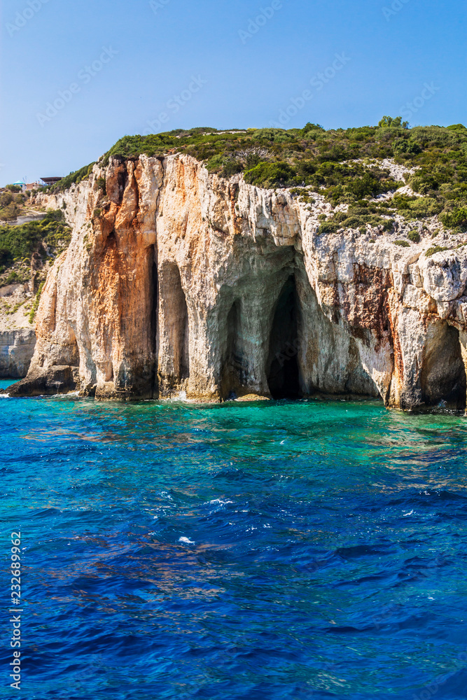 Part of the Blue Caves / Zakynthos / - the beautiful coast of the Ionian Sea