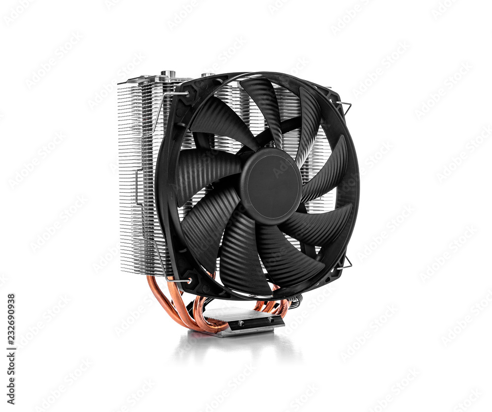 Cooler computer fan isolated on a white background. Cooler computer fan isolated on a white background.