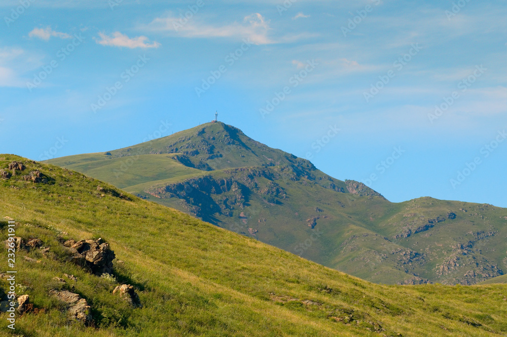 Mountain landscape with foreground and background. Eastern Kazakhstan Mountain landscape with foreground and background. Eastern Kazakhstan